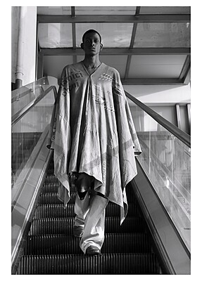 Graphic Panel Agbada Poncho Graphic Panel Agbada Poncho