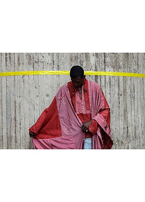 Upcycled Poncho Agbada in Reddish Brown Upcycled Poncho Agbada in Reddish Brown
