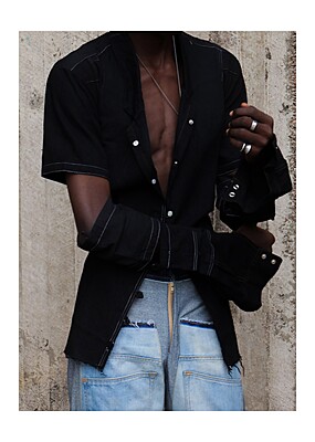 Back Tie Jacket with Double Vented Sleeves Back Tie Jacket with Double Vented Sleeves
