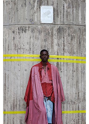 Upcycled Poncho Agbada in Reddish Brown Upcycled Poncho Agbada in Reddish Brown