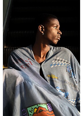 Graphic Panel Agbada Poncho Graphic Panel Agbada Poncho