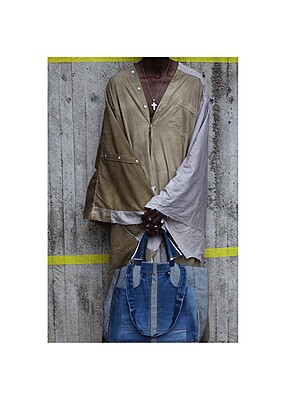Upcycled Poncho Agbada in Tan Upcycled Poncho Agbada in Tan