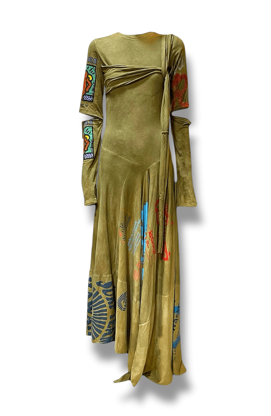 Face-back Vented Sleeve Sash Dress-Custom(please Provide your measurements at checkout in the additional info tab)