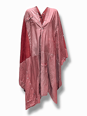 Upcycled Poncho Agbada in Reddish Brown