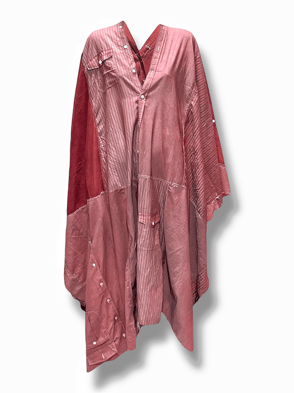 Upcycled Poncho Agbada in Reddish Brown Upcycled Poncho Agbada in Reddish Brown