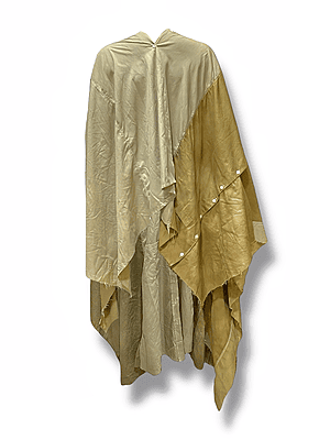 Upcycled Poncho Agbada in Tan Upcycled Poncho Agbada in Tan