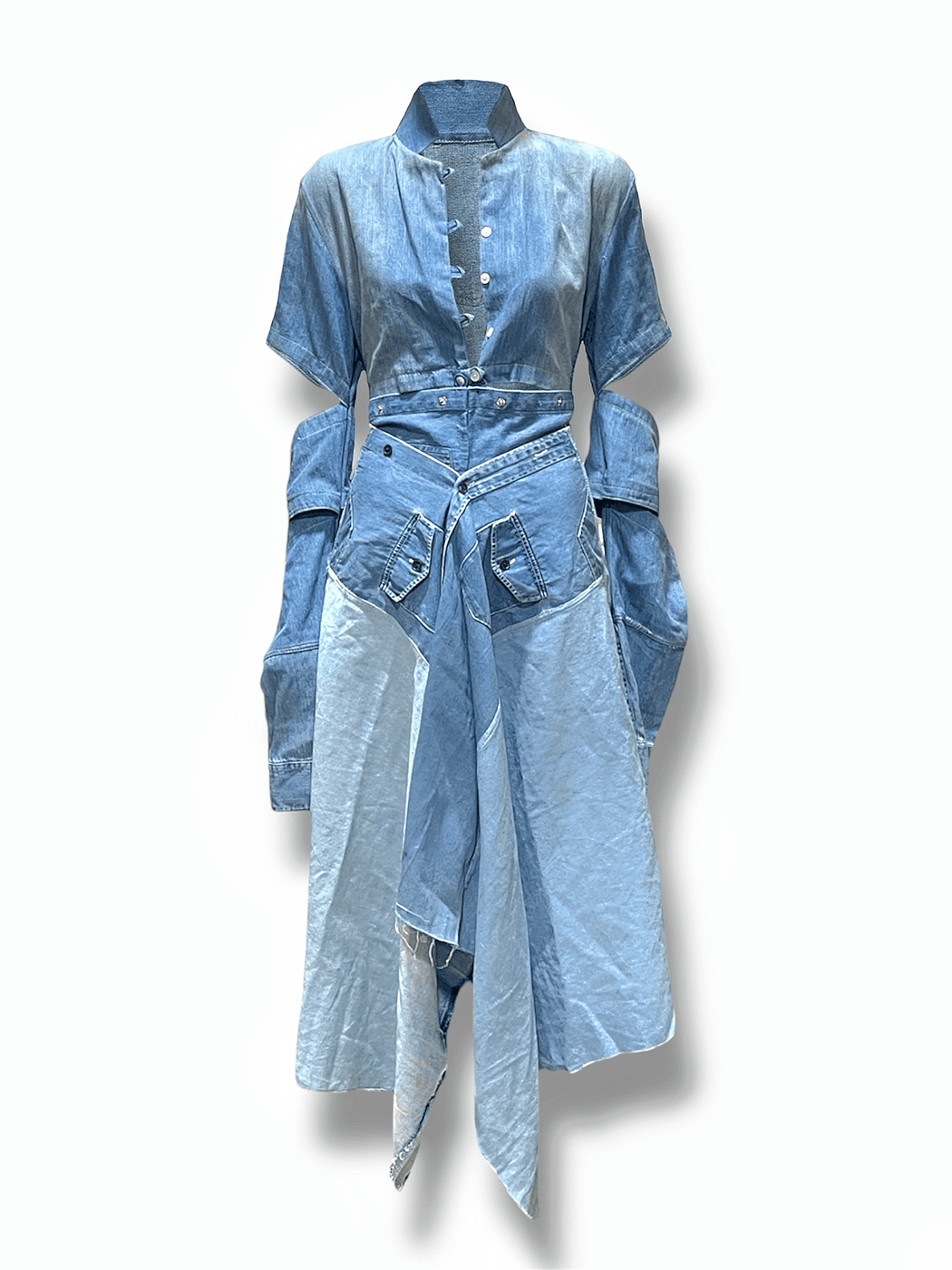 Vented Denim Overshirt with Wrapper Extension-Custom(insert measurements at checkout), image 1