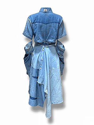 Vented Denim Overshirt with Wrapper Extension Vented Denim Overshirt with Wrapper Extension