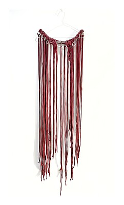 Offcut Yarn Fringe Belts in Reddish Brown