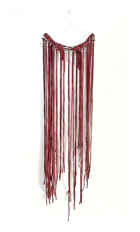 Offcut Yarn Fringe Belts in Reddish Brown Offcut Yarn Fringe Belts in Reddish Brown