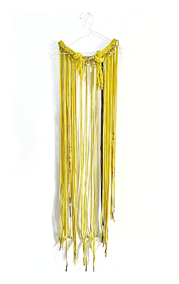 Offcut Yarn Fringe Belts in Yellow