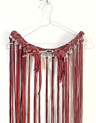 Offcut Yarn Fringe Belts in Reddish Brown Offcut Yarn Fringe Belts in Reddish Brown