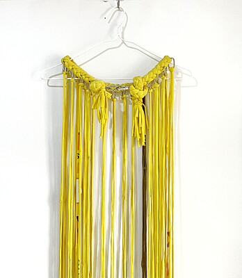 Offcut Yarn Fringe Belts in Yellow Offcut Yarn Fringe Belts in Yellow