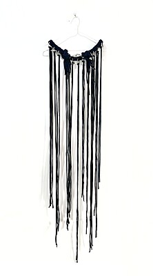 Offcut Yarn Fringe Belts in Black