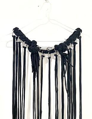 Offcut Yarn Fringe Belts in Black Offcut Yarn Fringe Belts in Black