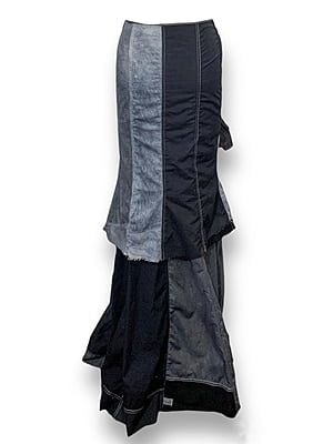 Two tiered buttoned down side wrapped skirt Two tiered buttoned down side wrapped skirt