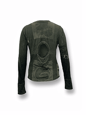 Face back long sleeve tee with wrapper extension Face back long sleeve tee with wrapper extension