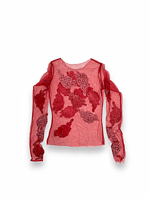 Isi Agu Appliqué Mesh Top
