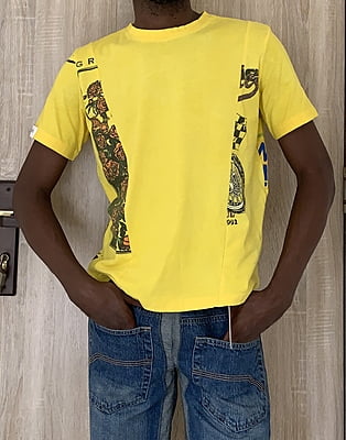 Face Back Tee in Yellow Face Back Tee in Yellow