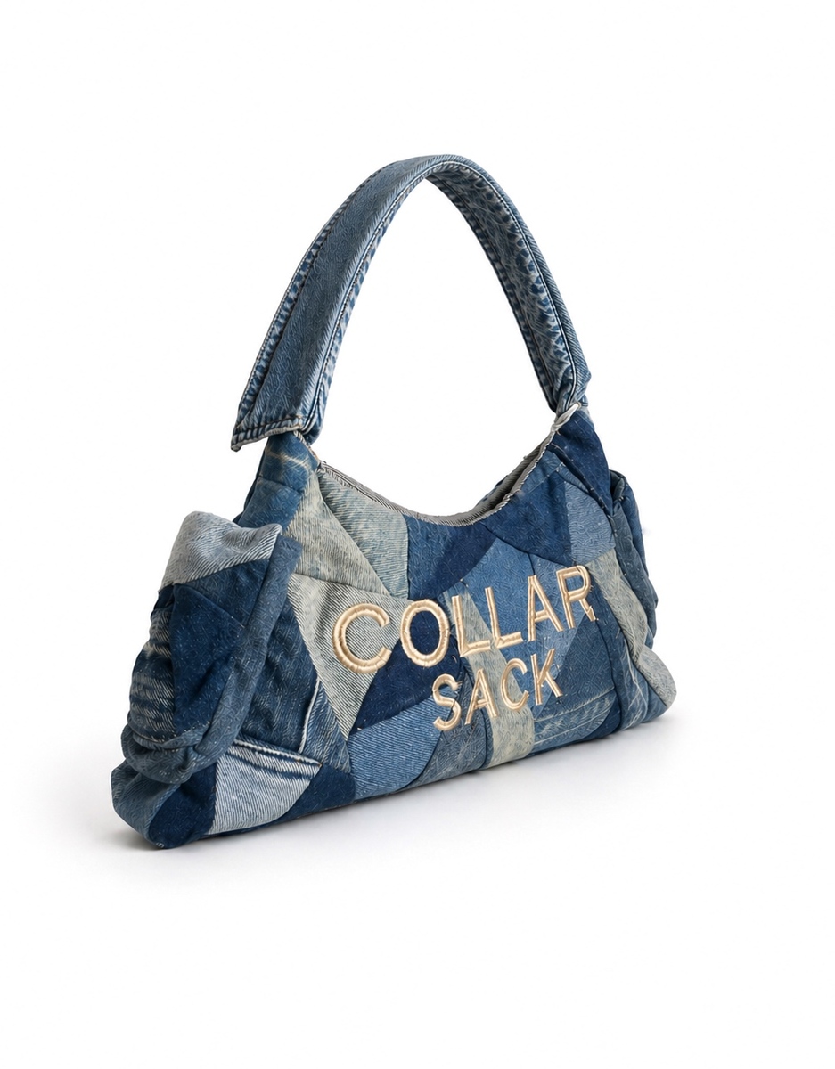 Collar Sack in patchwork denim, image 1